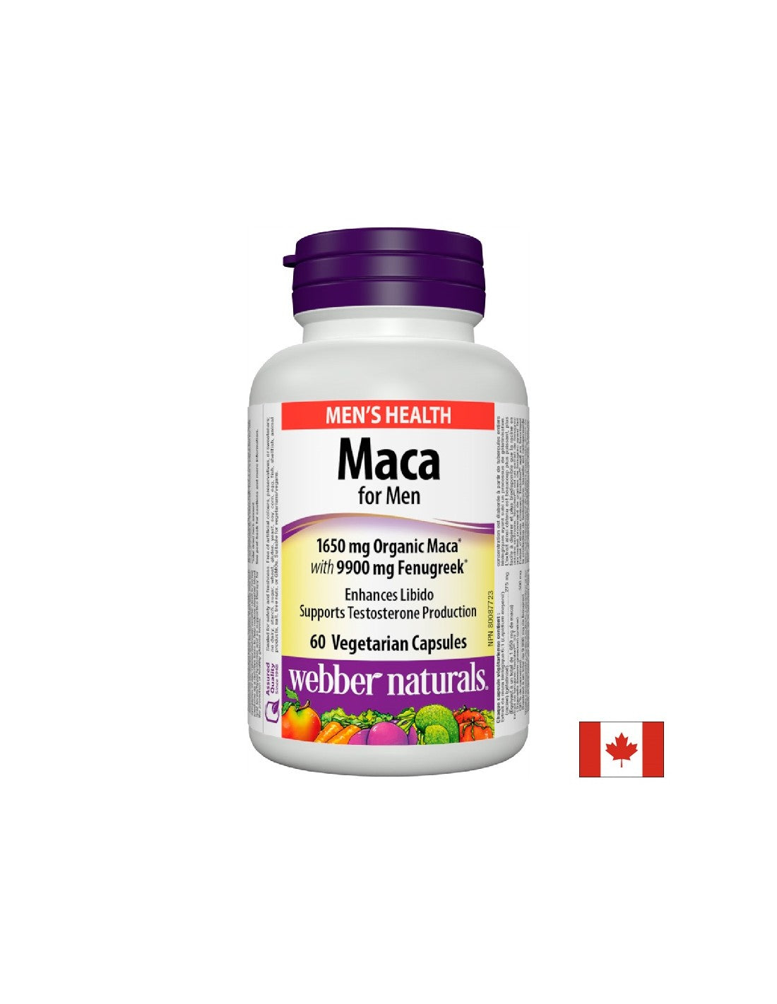 Maca za moške x 60 kapsul <tc>Webber Naturals</tc>