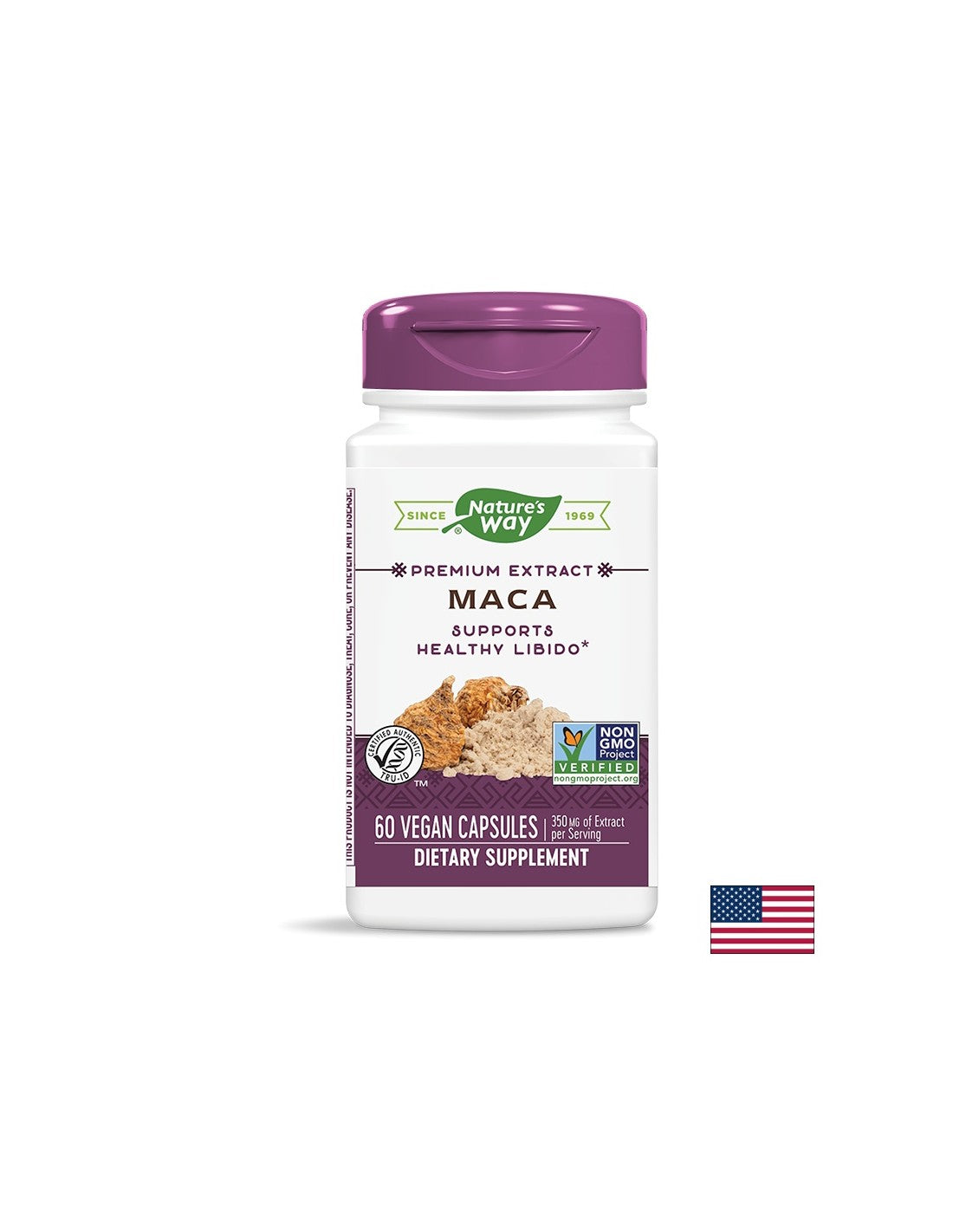 Maca - maca 350 mg, 60 kapsul narave