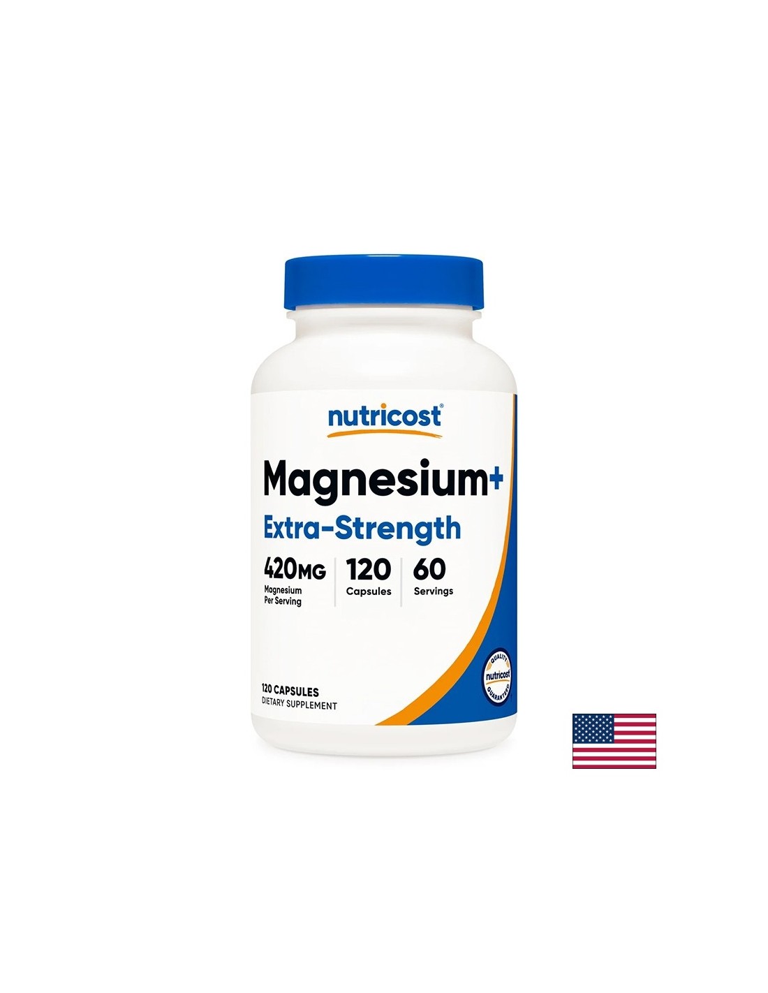 Magnezij (oksid + bisglicinat)-formula z visokimi odmerki za podporo mišičnega in živčnega sistema, 210 mg x 120 kapsul