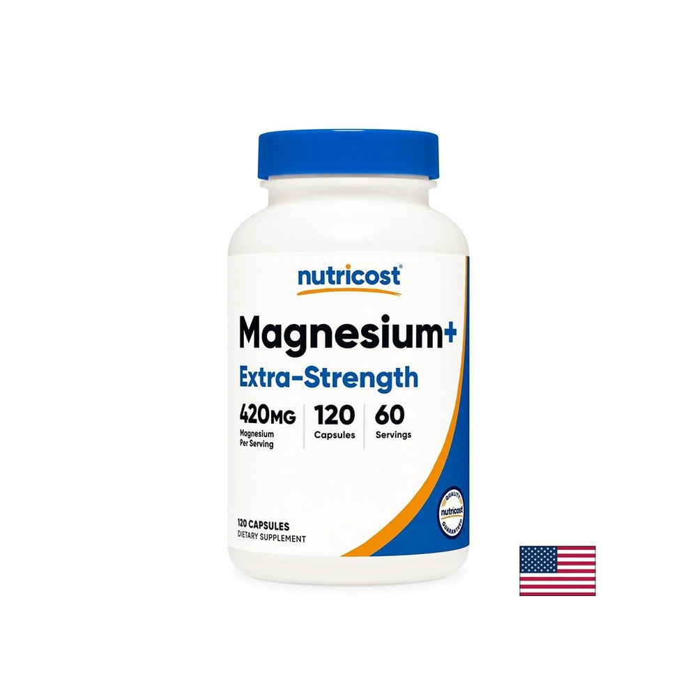 Magnezij (oksid + bisglicinat)-formula z visokimi odmerki za podporo mišičnega in živčnega sistema, 210 mg x 120 kapsul