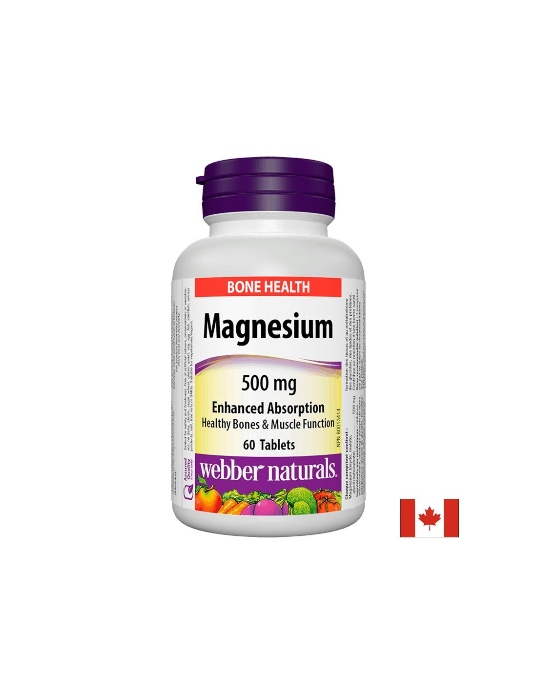 Magnezij 500 mg x 60 tablet z optimalno absorpcijo <tc>Webber Naturals</tc>