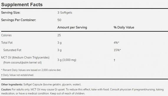 MCT olje 1000 mg - 150 softgelov