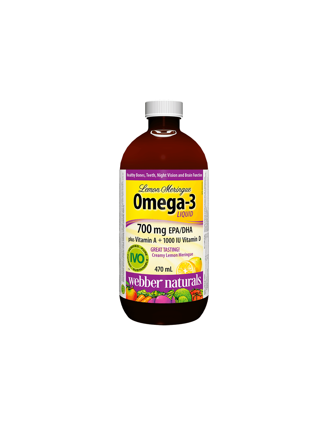 Omega-3 tekočina plus vitamin A + vitamin D3-omega-3, 1233 mg (700 mg EPA/DHA) + vitamin D3 in A, 470 ml