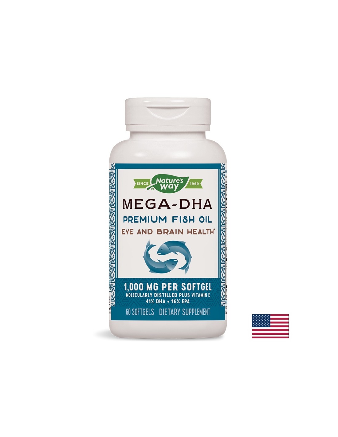 Mega -dha ribje olje 1000 mg - 60 kapsul