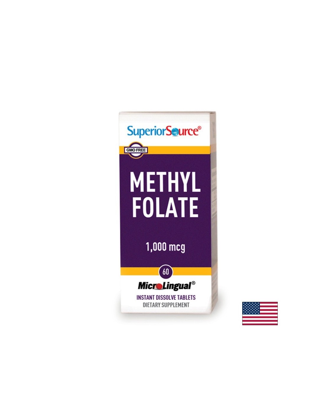 Methylfolate (methylated folic acid), 1000 mg x 60 sublingual tablets Superior Source - Nutra Best Europe