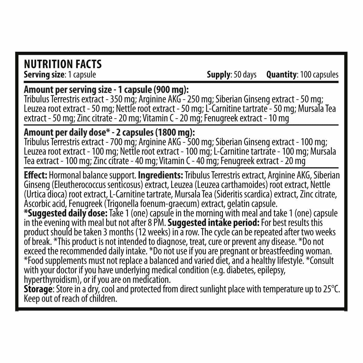 Vojaški testo 900 mg - 100 kapsul