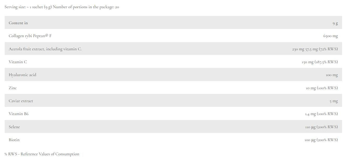 Lepotni eliksir | Kaviar kolagen - vrečke - 20 x 9 gramov