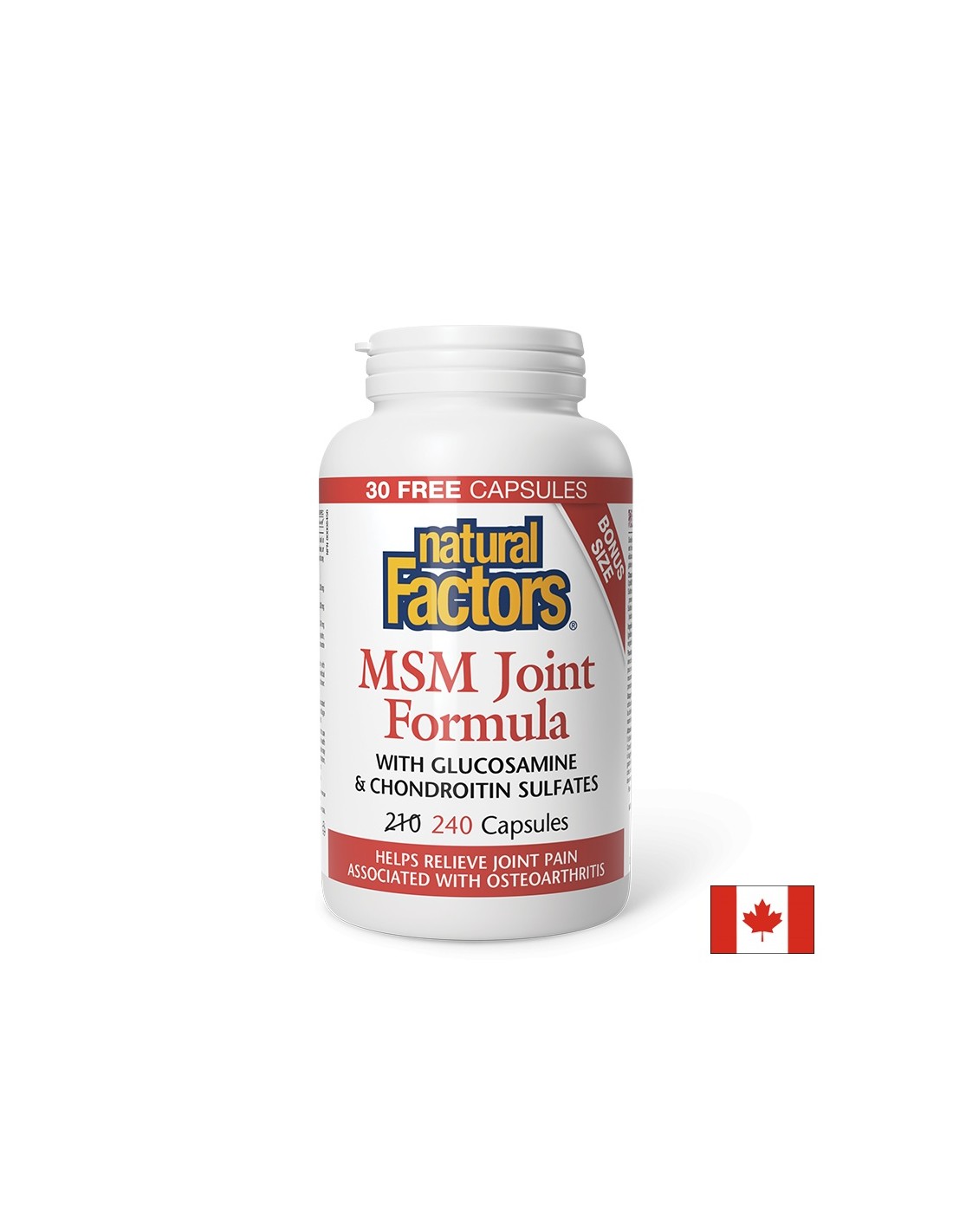 MSM joint formula (with glucosamine and chondroitin sulfate), 240 capsules Natural Factors - Nutra Best Europe