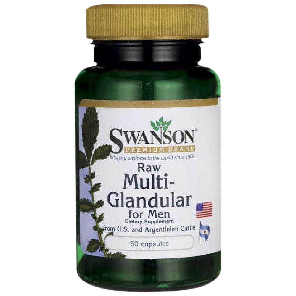 Surovi več-Glandularni za moške 450 mg 60 kapsul
