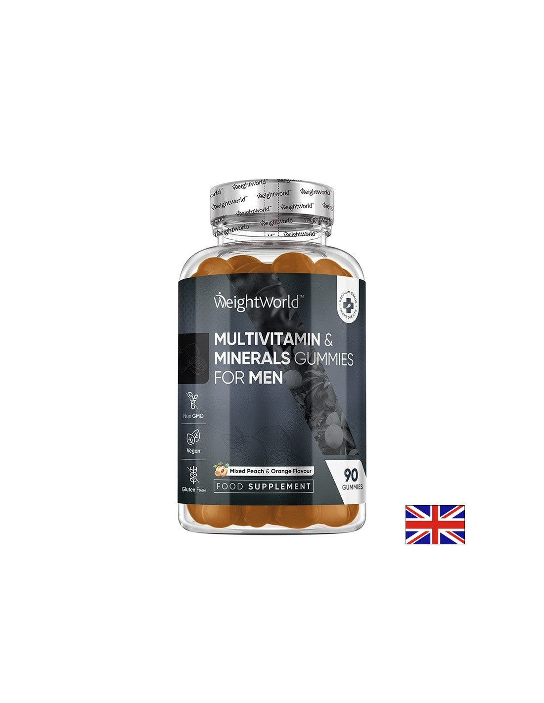 Multivitamini in minerali za moške, 90 železov tablet z jagodnim in malinovim okusom