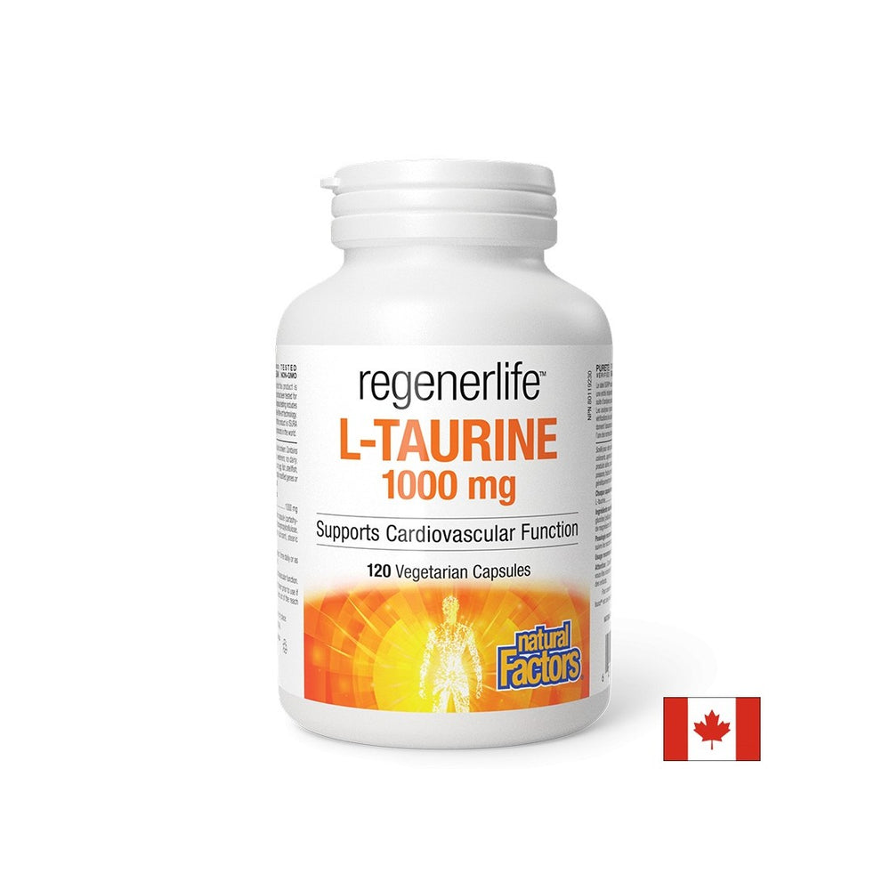 Muscle and heart function - RegenerLife™ L-Taurine, 1000 mg x 120 capsules - Nutra Best Europe