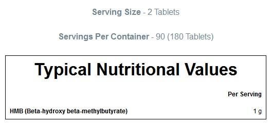 100% HMB aminokislina - 180 tablet