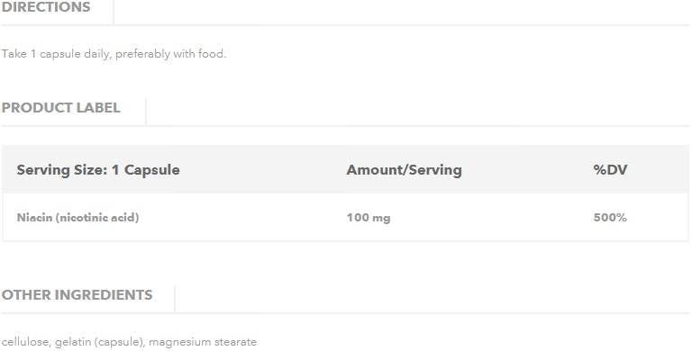 Niacin 100 mg - 100 kapsul