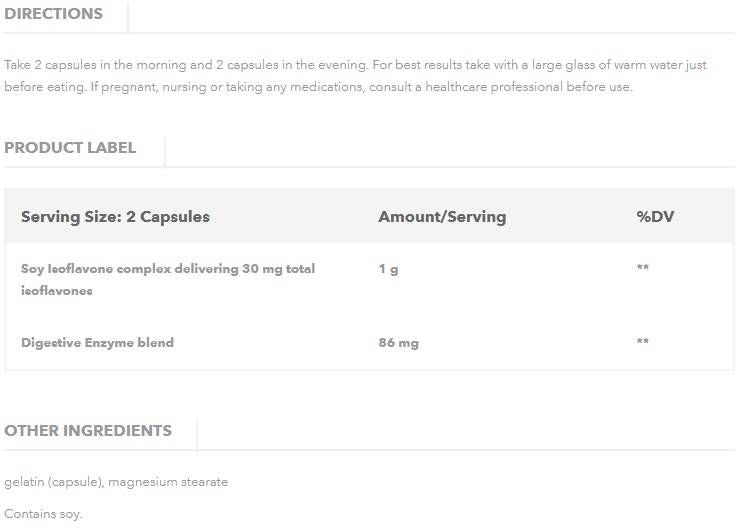 Sojine izoflavone 500 mg - 100 kapsul