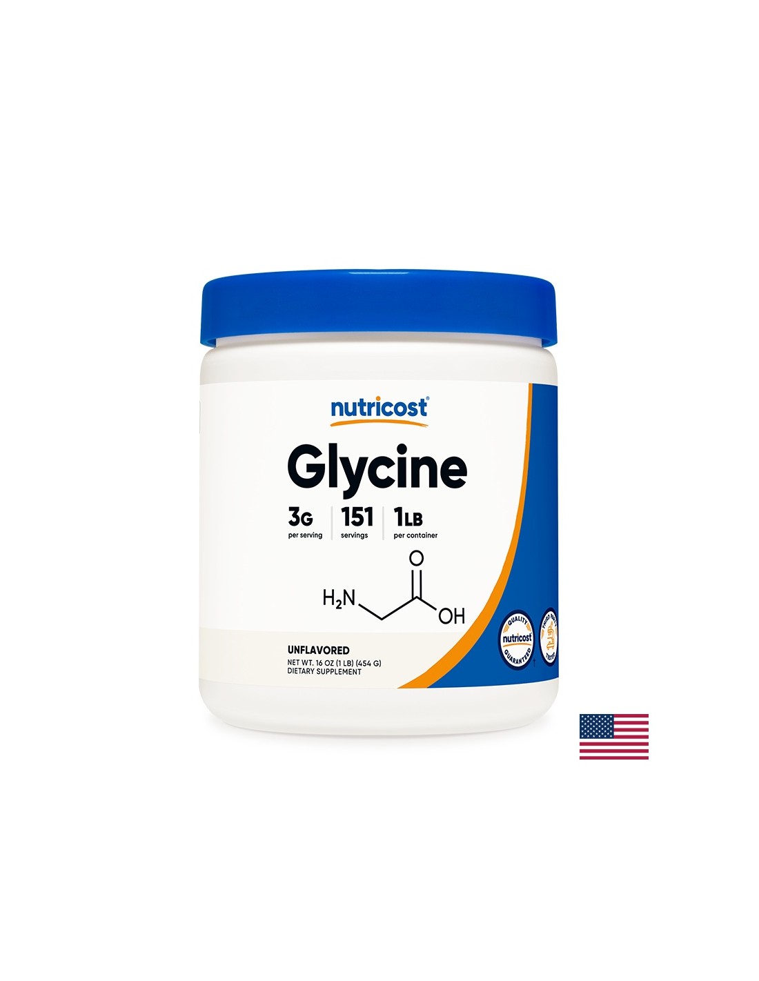 Nervous System and Muscle Function - Glycine, 454g Nutricost Powder - Nutra Best Europe