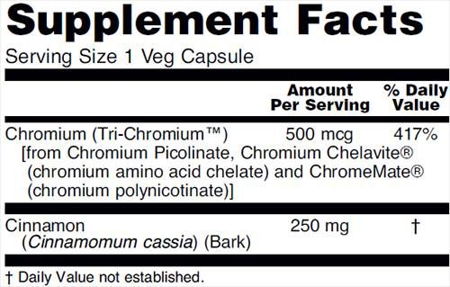 Tri -kromium 500 mcg + cimet - 90 kapsul