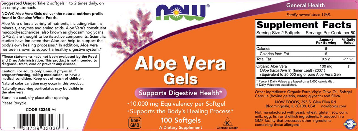 Aloe vera geli - 100 gel kapsul