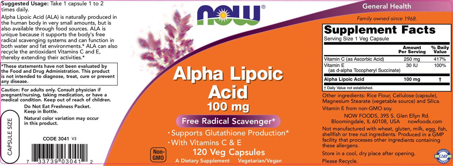 Alpha lipojska kislina 100 mg - 120 kapsul