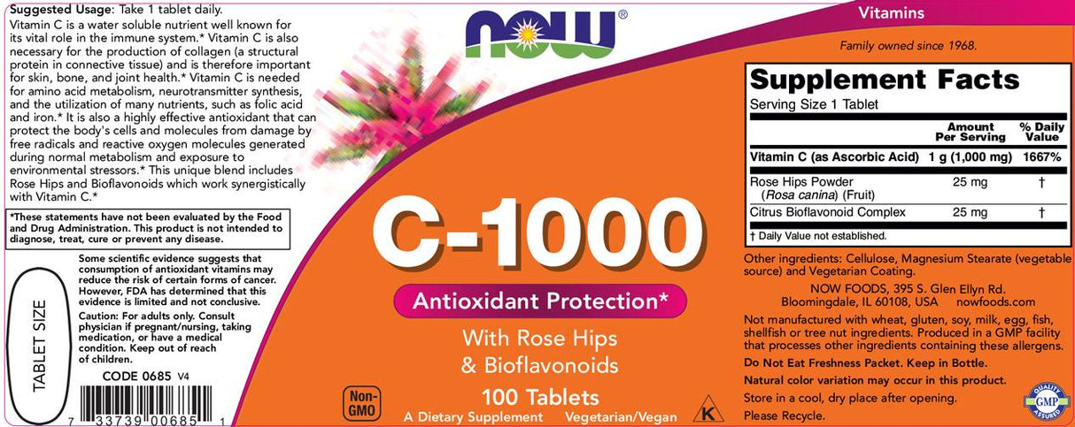 Vitamin C -1000 / z vrtnimi boki + bioflavonoidi - 250 tablet