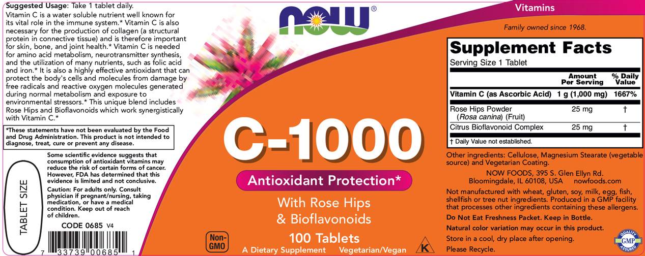Vitamin C -1000 / z vrtnimi boki + bioflavonoidi - 250 tablet