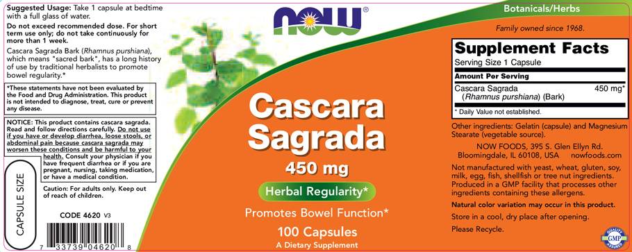 Cascara Sagrada 450 mg - 100 kapsul