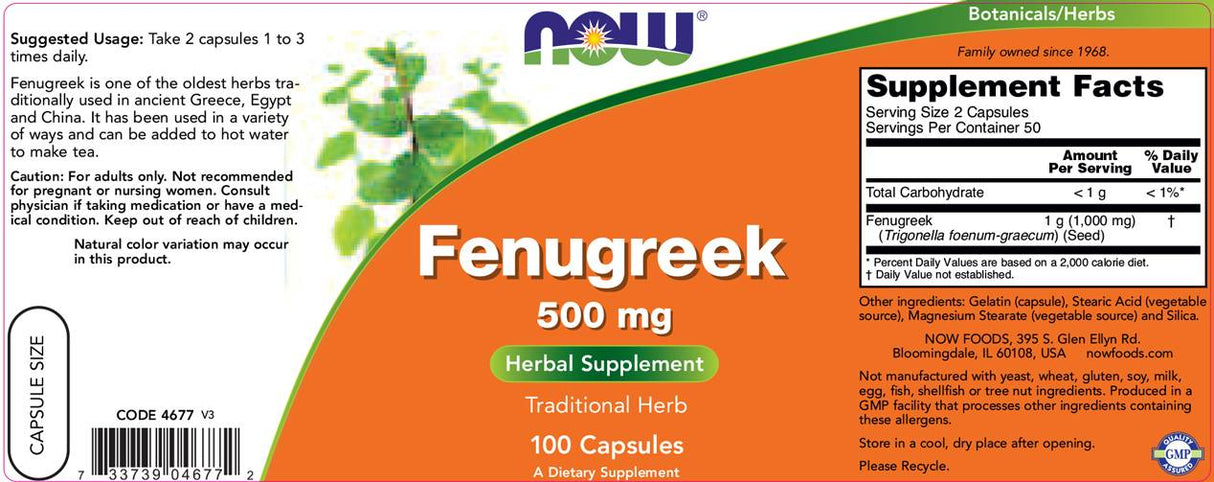 Fenugreek 500 mg - 100 kapsul