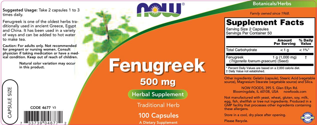 Fenugreek 500 mg - 100 kapsul