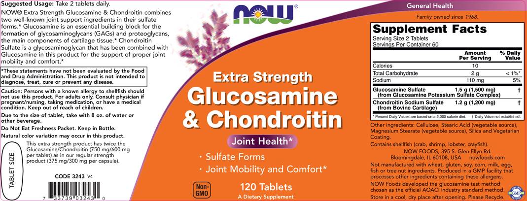 Glukozamin in hondroitin / dodatna trdnost - 240 tablet