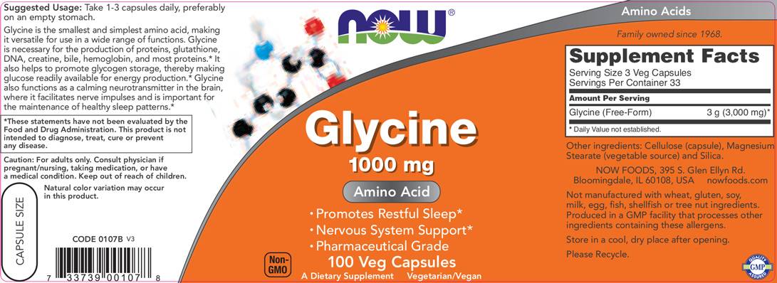 Glicin 1000 mg - 100 kapsul