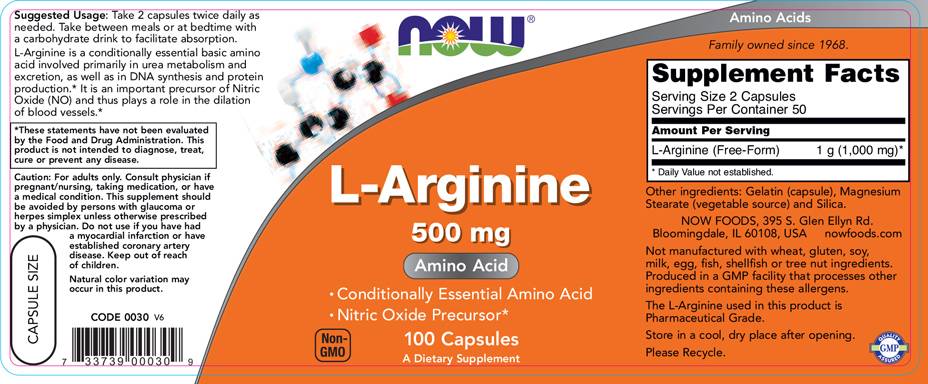 L -arginin 500 mg - 100 kapsul