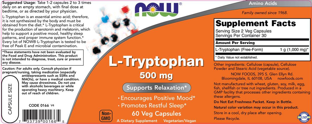Triptophan 500 mg - 60 kapsul