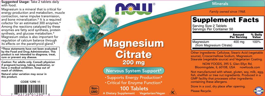 Magnezijev citrat 200 mg - 100 tablet