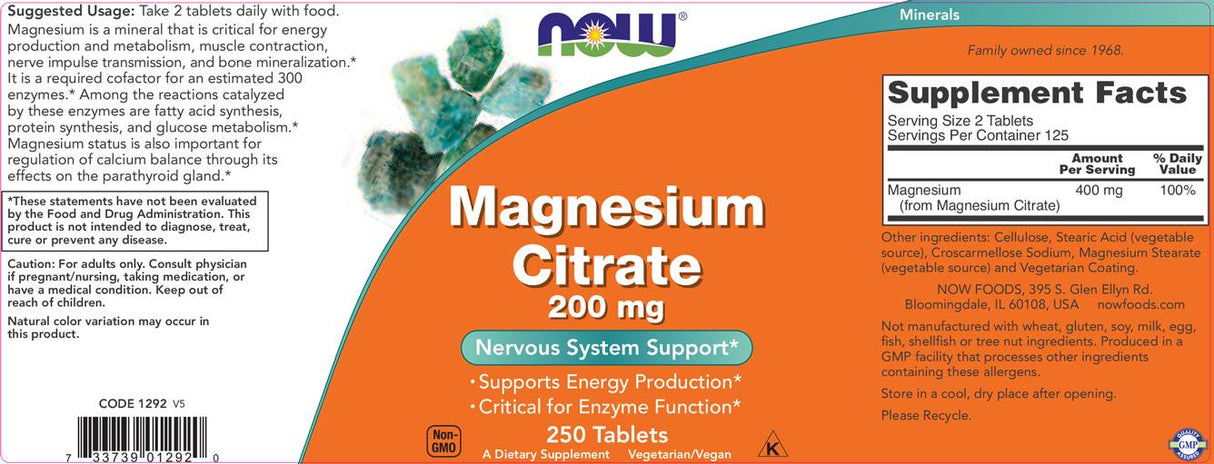 Magnezijev citrat 200 mg - 100 tablet