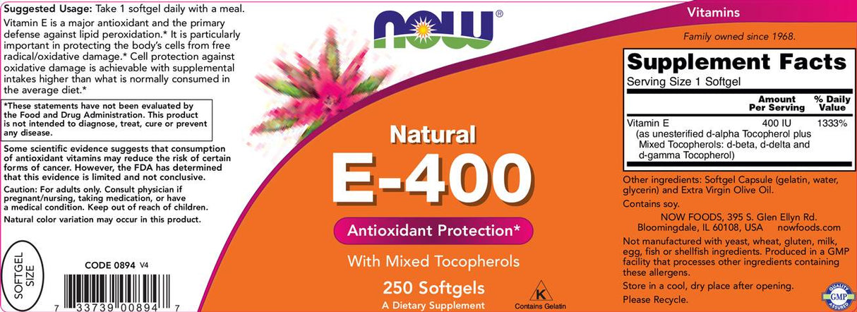Vitamin E -400 iu Mt - 100 gel kapsul