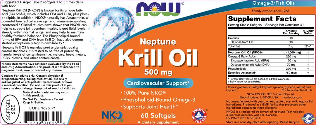 Olje Neptune kril 500 mg - 120 gel kapsul