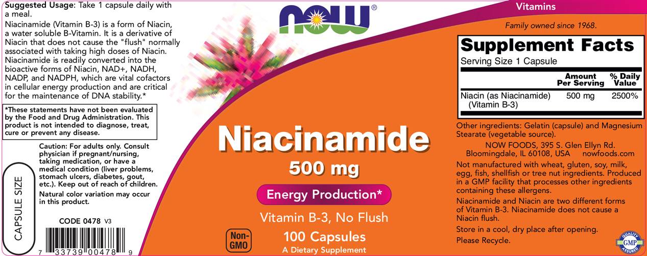 Niacinamid 500 mg - 100 kapsul