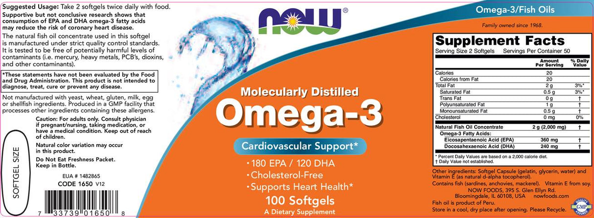 Omega 3 1000 mg / molekularno destilirana - 100 gel kapsul