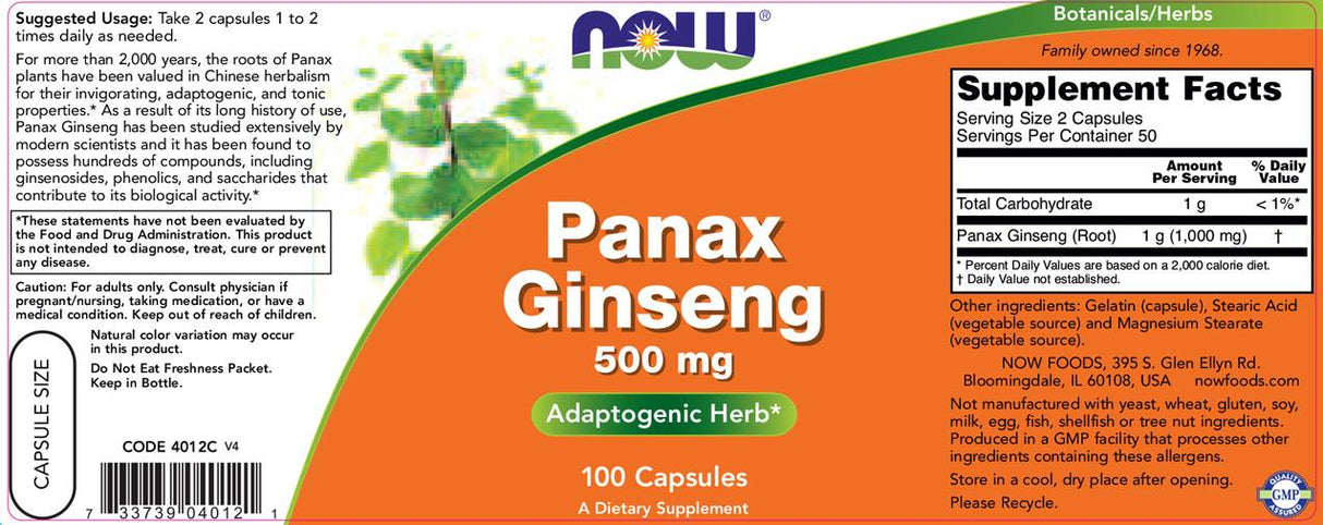 Panax ginseng 500 mg - 100 kapsul