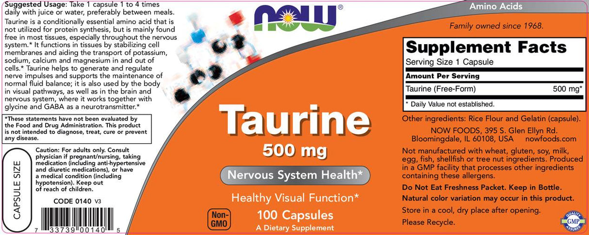Taurin 500 mg - 100 kapsul