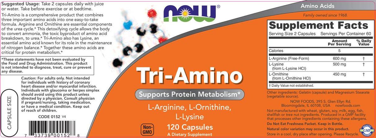 Tri-Amino / L-arginin L-Ornitin L-lizin-120 kapsul