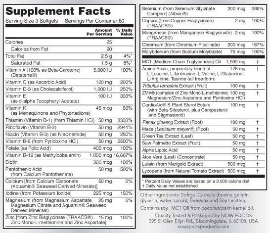 Moške aktivne športne več - 180 gel kapsule