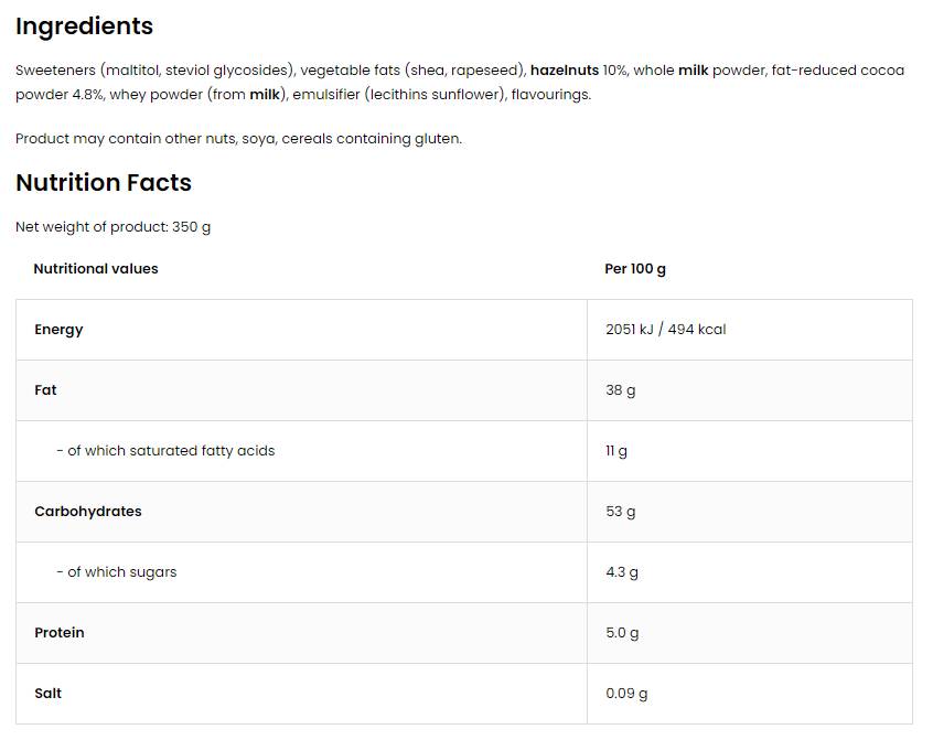 Creamletto / BETAEIN SIRGEN / ČOKOTARSKI LAHKO 350 GRAMI