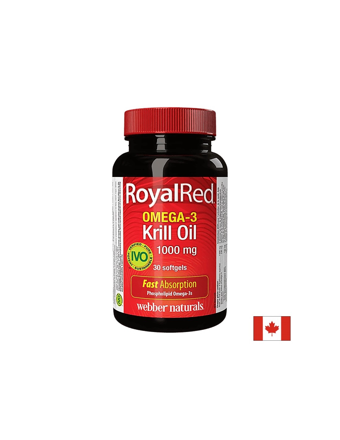 Omega-3 krilovo olje RoyalRed® 1000 mg x 30 mehkih kapsul <tc>Webber Naturals</tc>