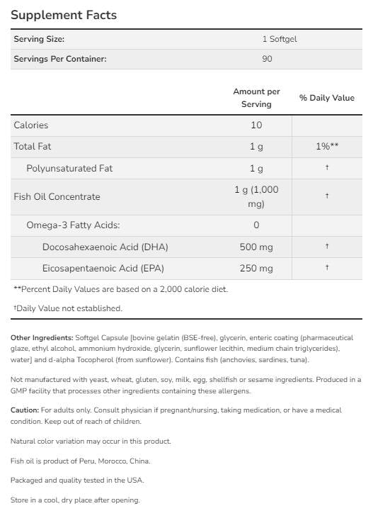 DHA - 500 dvojna trdnost - 180 softgelov