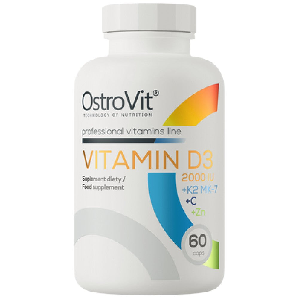 Vitamin D3 2000 + K2 MK-7 / + vitamin C + cink 60 kapsule
