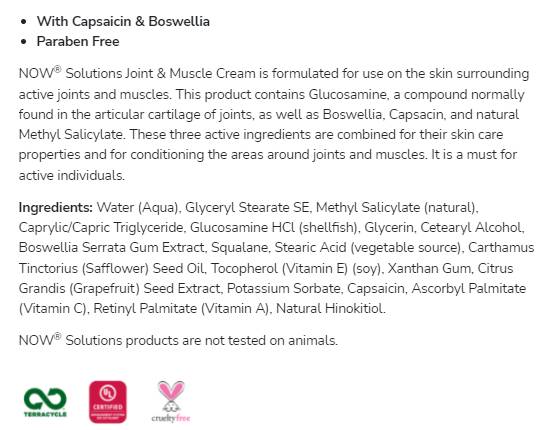 Skupna in mišična krema | z glukozaminom, boswellia in kapsaicinom - 118 ml