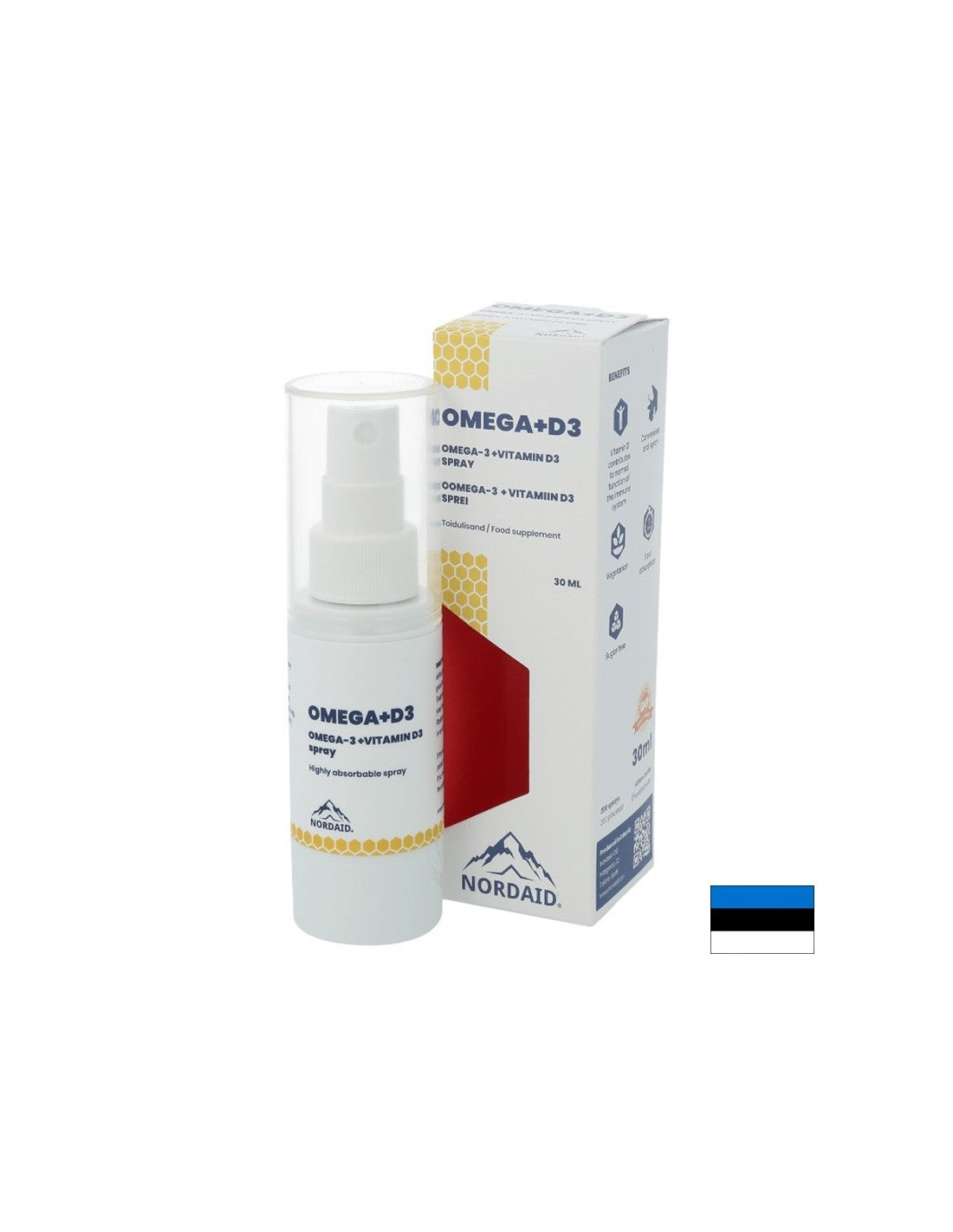 Omega -3 EPA & DHA + vitamin D3 1000 iu - Močna imunost in zdrave kosti in zobje - razpršilo za ustnice, 30 ml, 200 razpršilcev