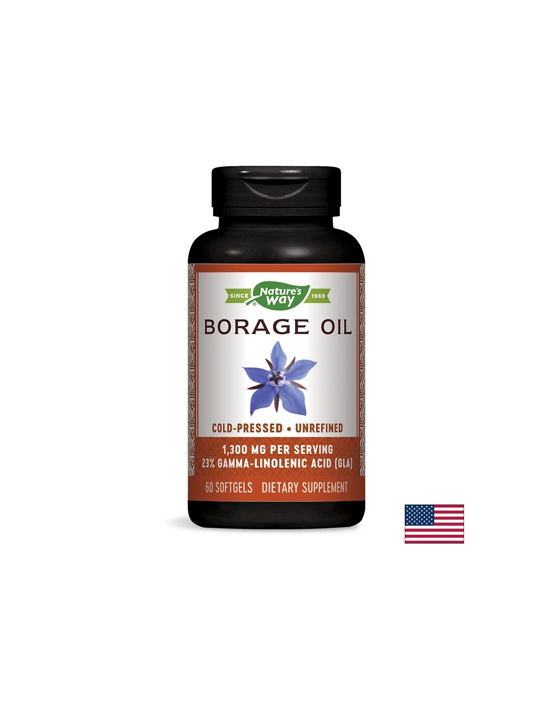 Borage olje 1300 mg - 60 kapsul