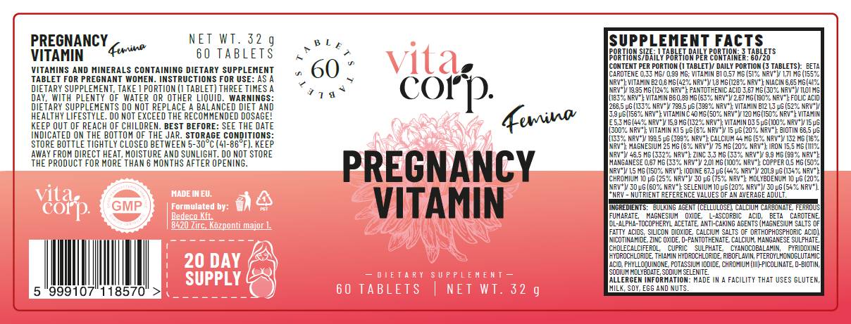 Nosečnost vitamin femina - 60 tablet