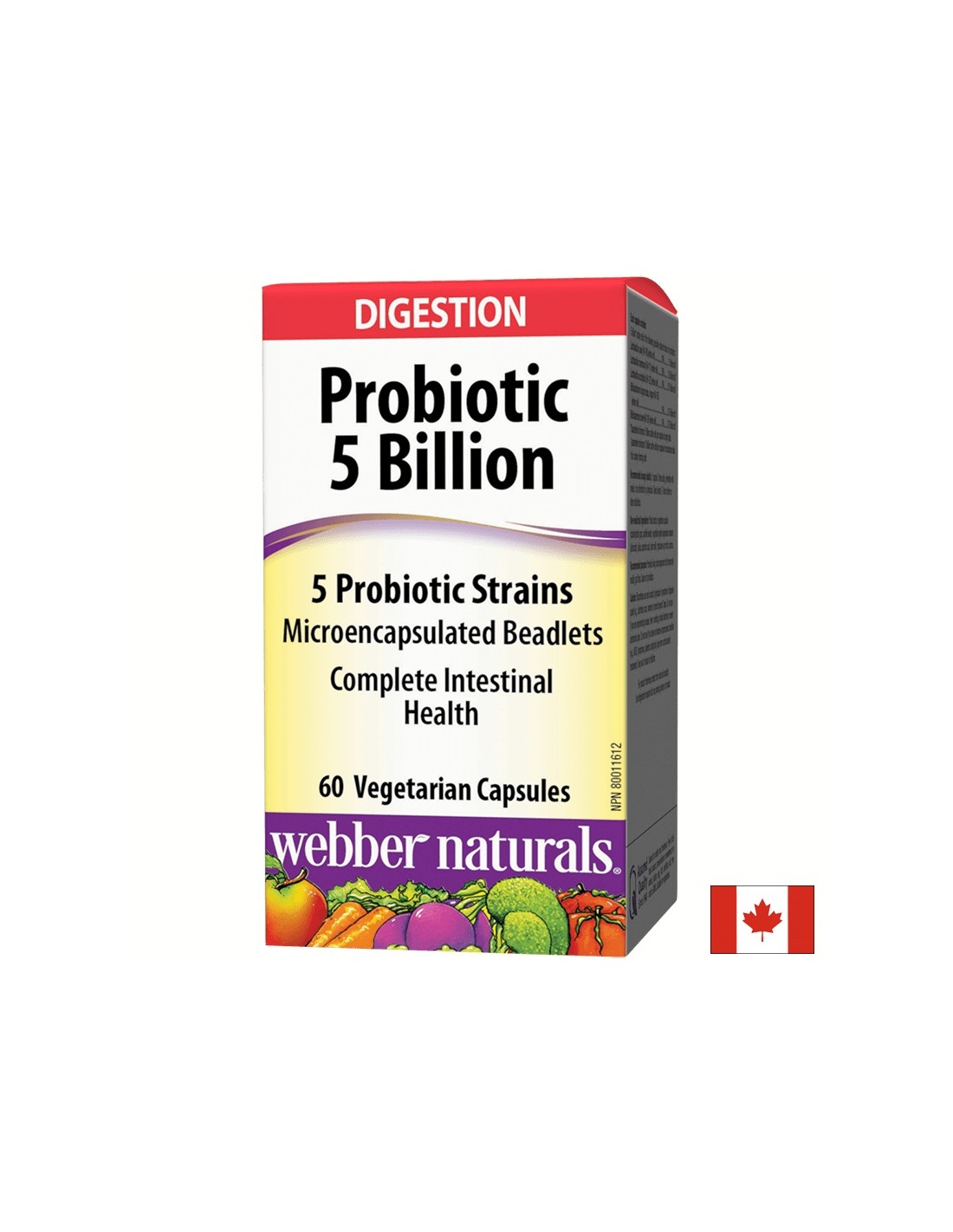 Probiotik/ Probiotik 5 sevov, 5 milijard aktivnih probiotikov x 60 kapsul <tc>Webber Naturals</tc>